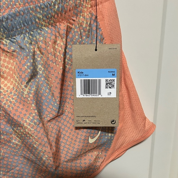 Nike Kid’s Peach and Gray Athletic Shorts - Picture 2 of 3